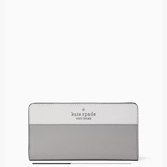 Kate Spade Two-Tone White and Gray Wallet - Picture 1 of 6